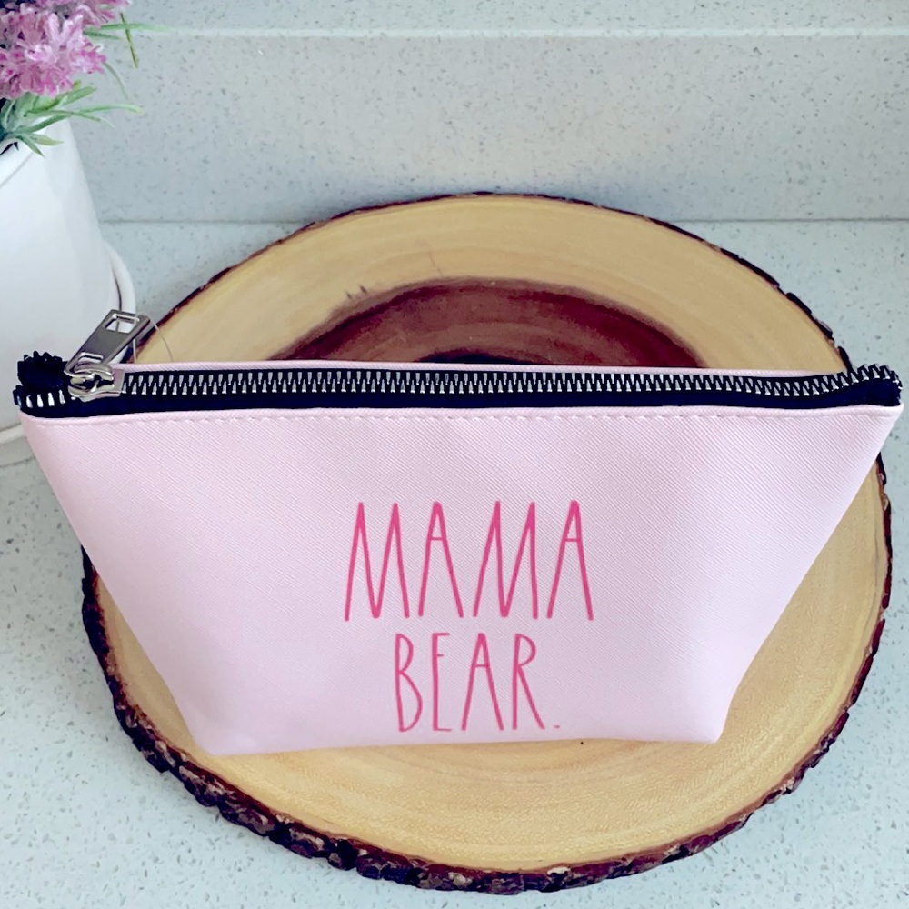 ❗️RAE DUNN MAMA BEAR PINK MAKEUP COSMETIC ZIP POUCH - Picture 2 of 8